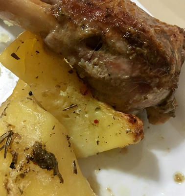 Nostos Restaurant Lamb and Potatoes